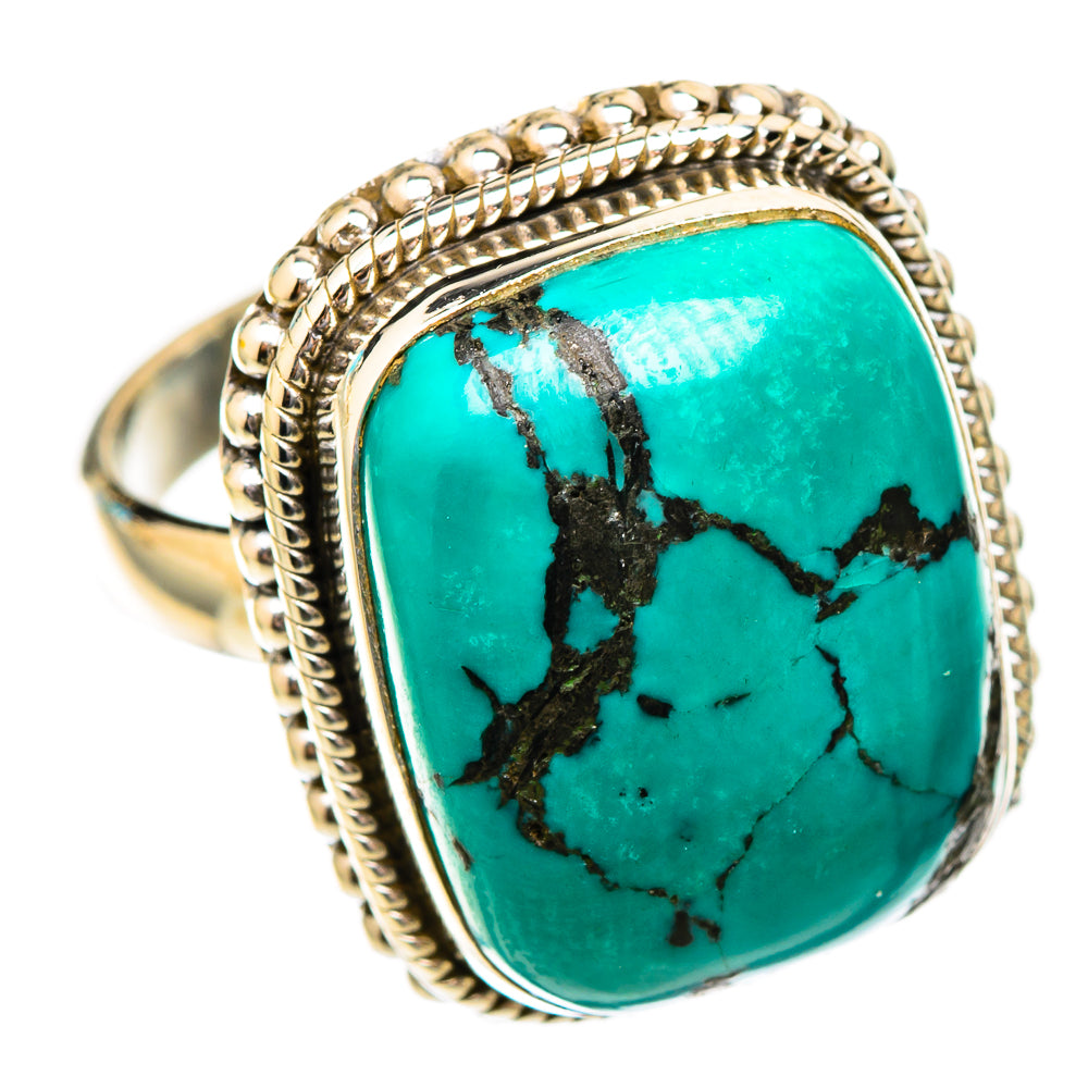 Tibetan Turquoise Rings handcrafted by Ana Silver Co - RING117310 - Photo 2