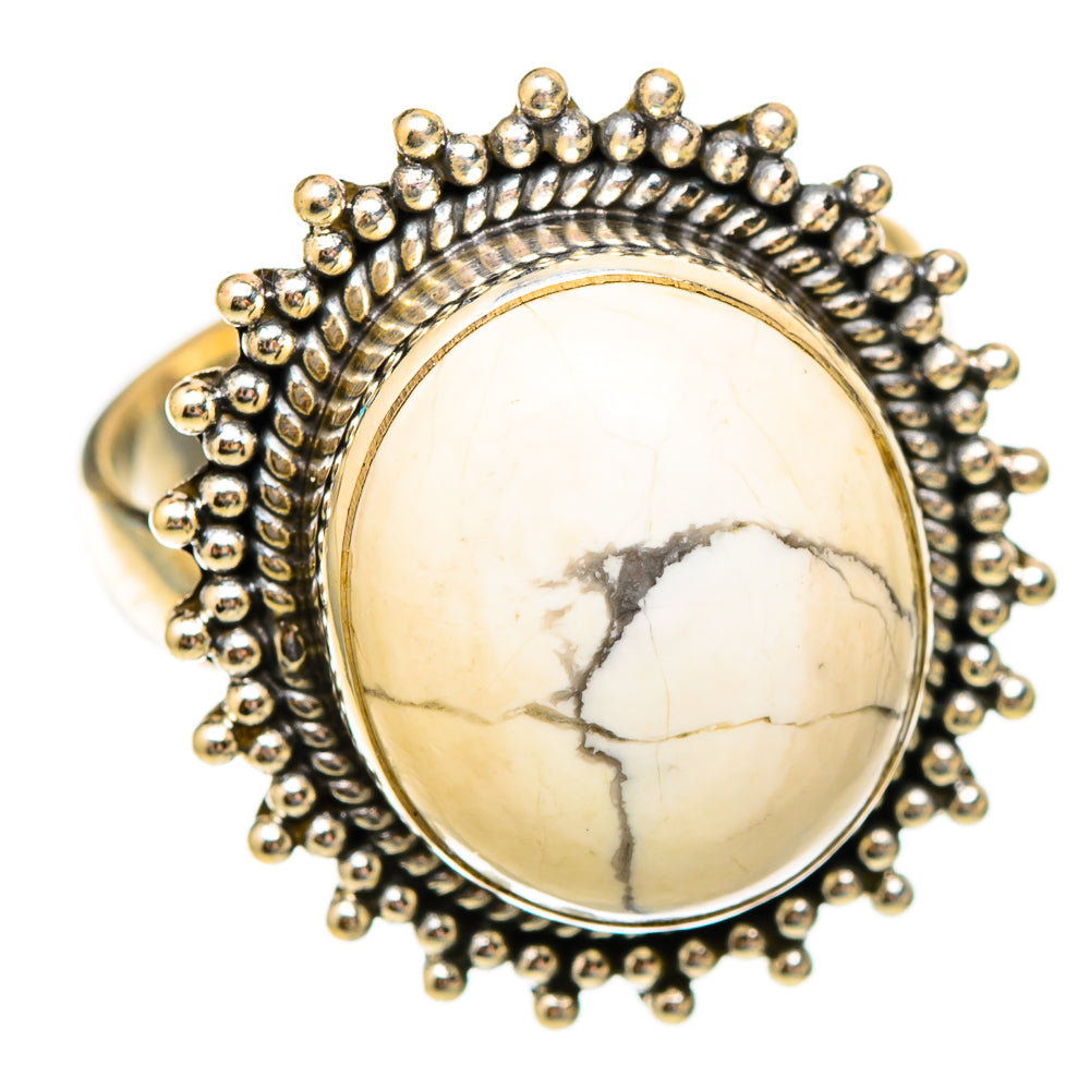 Howlite Rings handcrafted by Ana Silver Co - RING117372 - Photo 2