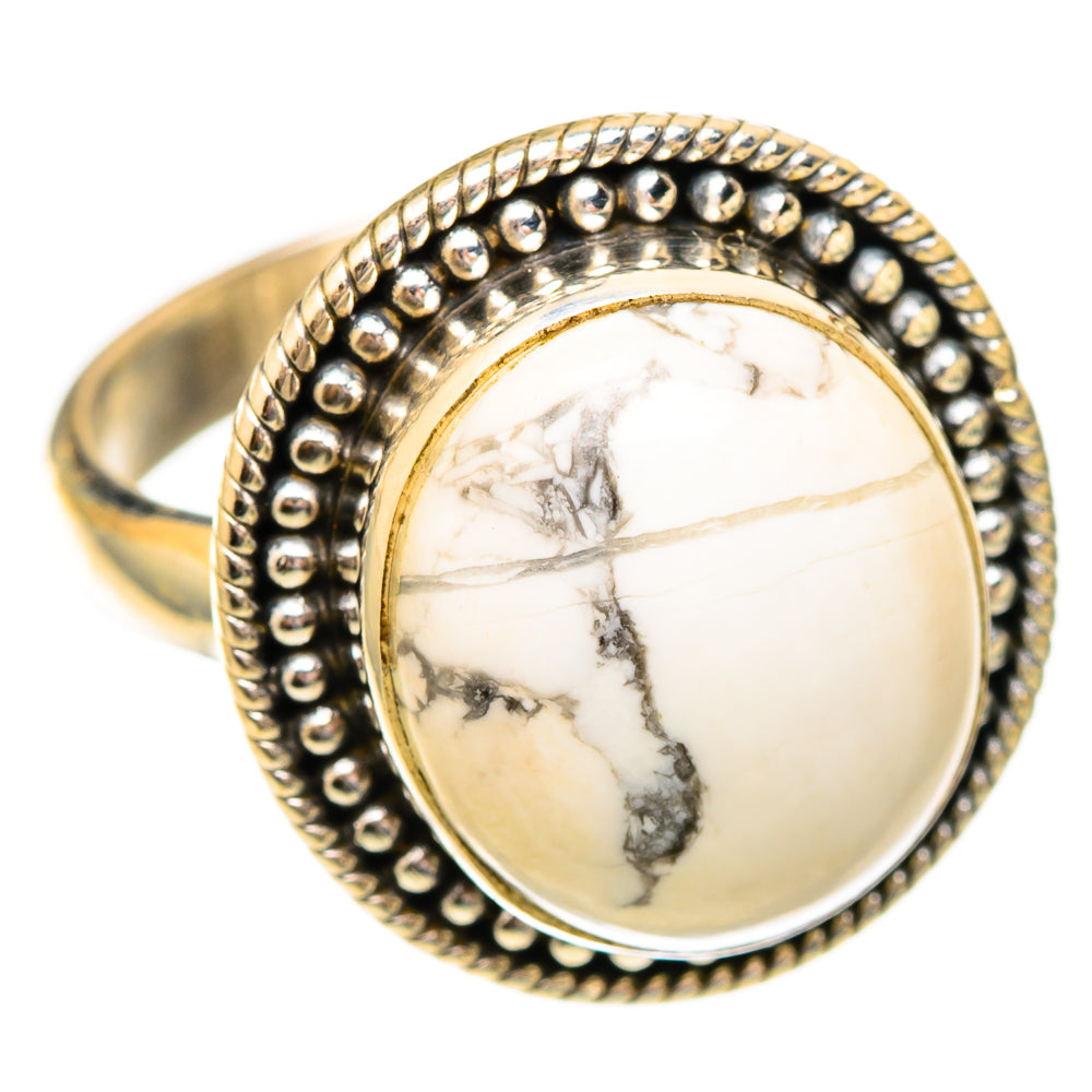 Howlite Rings handcrafted by Ana Silver Co - RING117392 - Photo 2