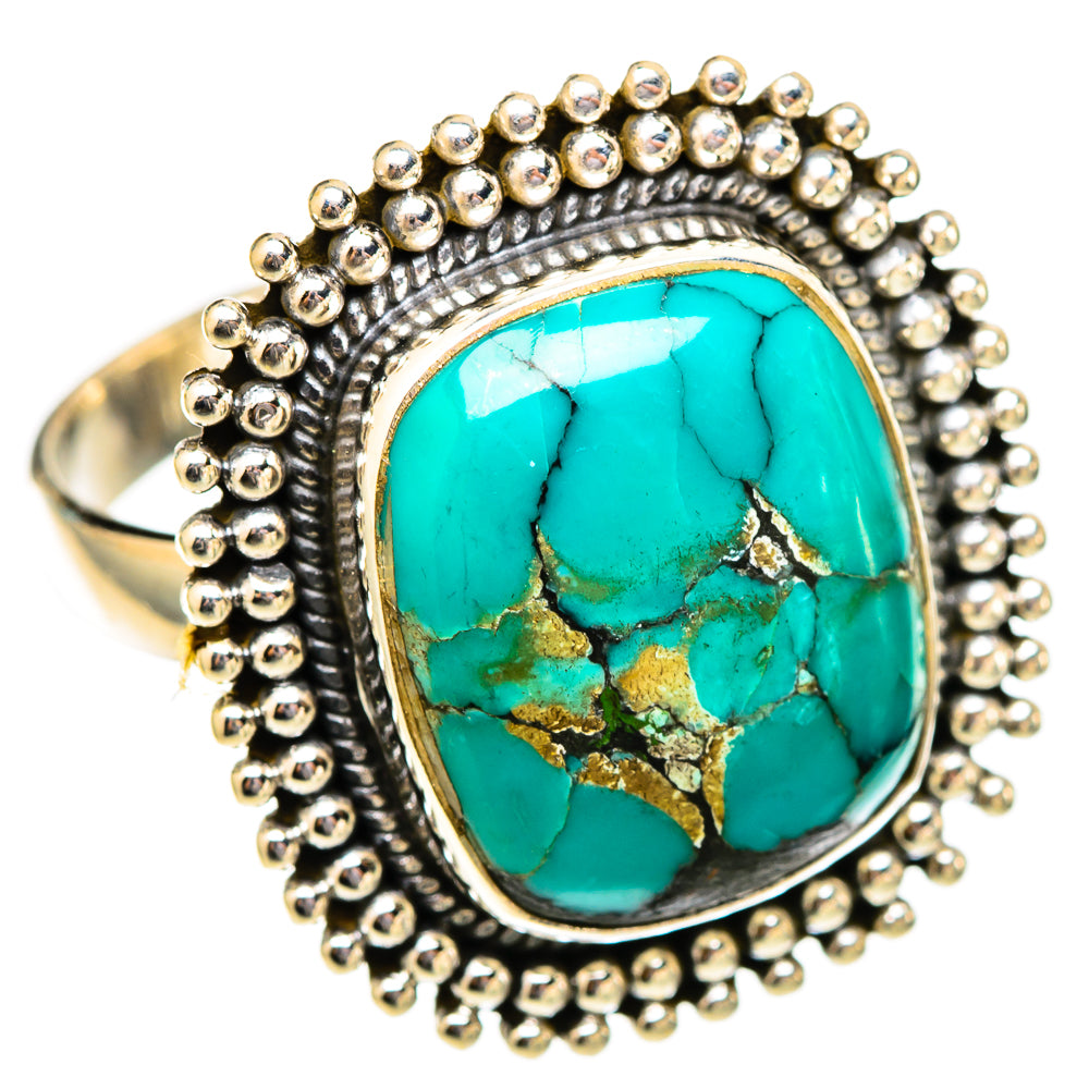 Tibetan Turquoise Rings handcrafted by Ana Silver Co - RING117460 - Photo 2