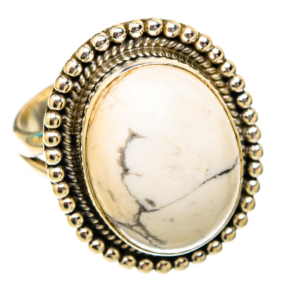 Howlite Rings handcrafted by Ana Silver Co - RING117505 - Photo 2
