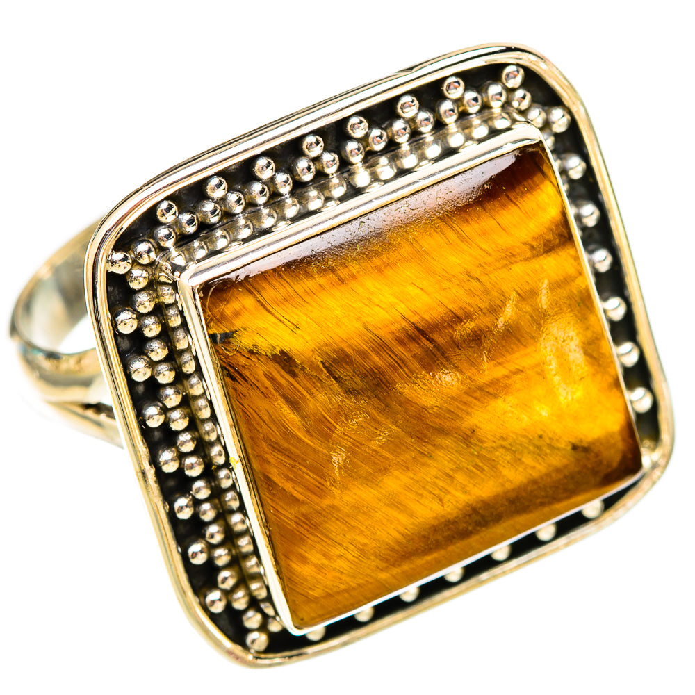 Tiger Eye Rings handcrafted by Ana Silver Co - RING117577 - Photo 2