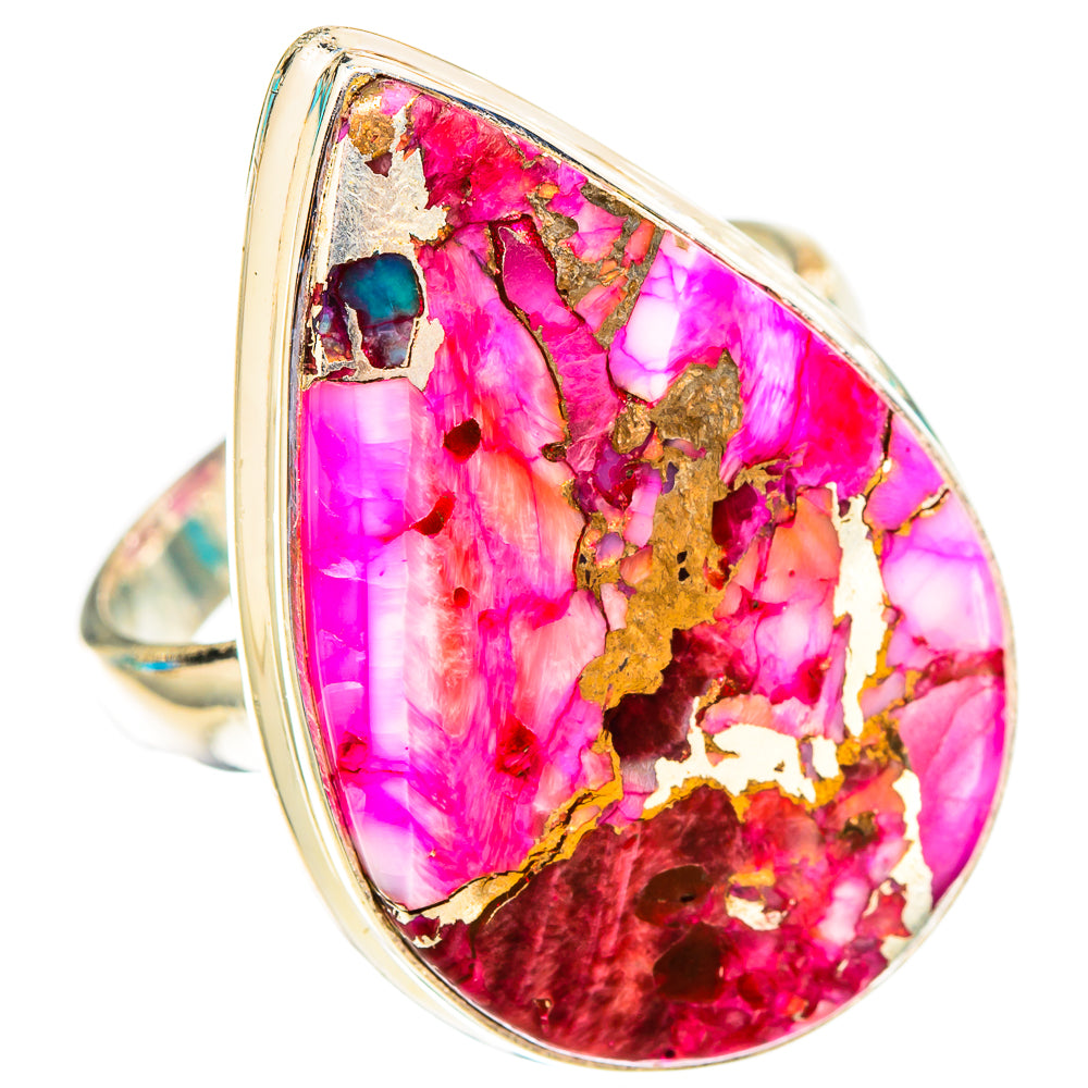 Kingman Pink Dahlia Turquoise Rings handcrafted by Ana Silver Co - RING117581 - Photo 2