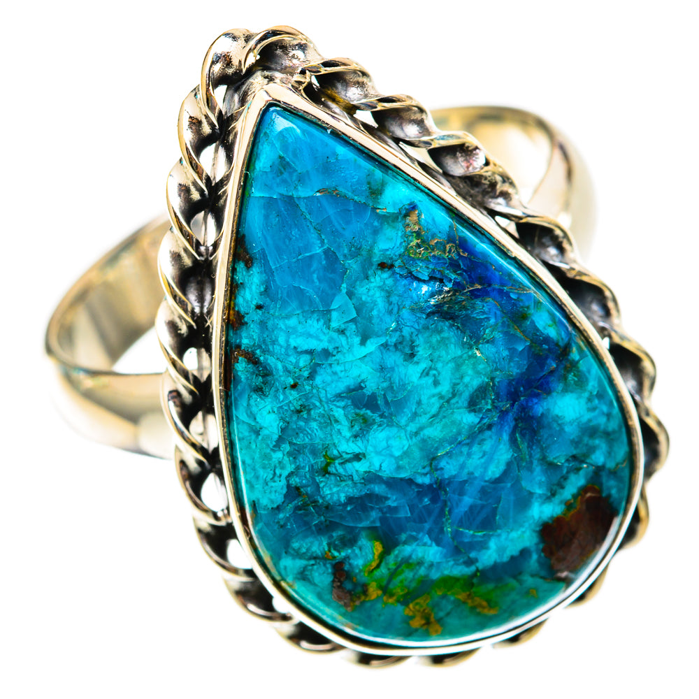 Peruvian Chrysocolla Rings handcrafted by Ana Silver Co - RING117700 - Photo 2
