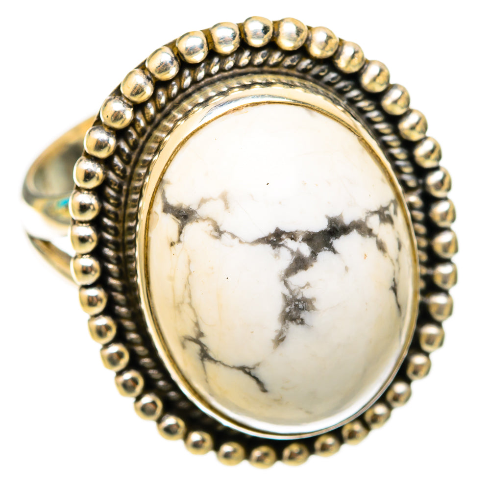 Howlite Rings handcrafted by Ana Silver Co - RING117751 - Photo 2