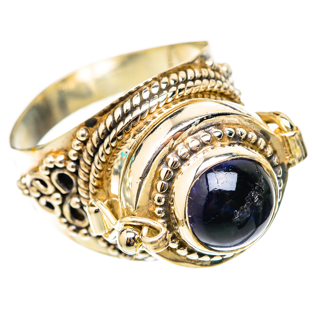 Poison tanzanite ring, dark purple gemstone in ornate 925 sterling silver setting