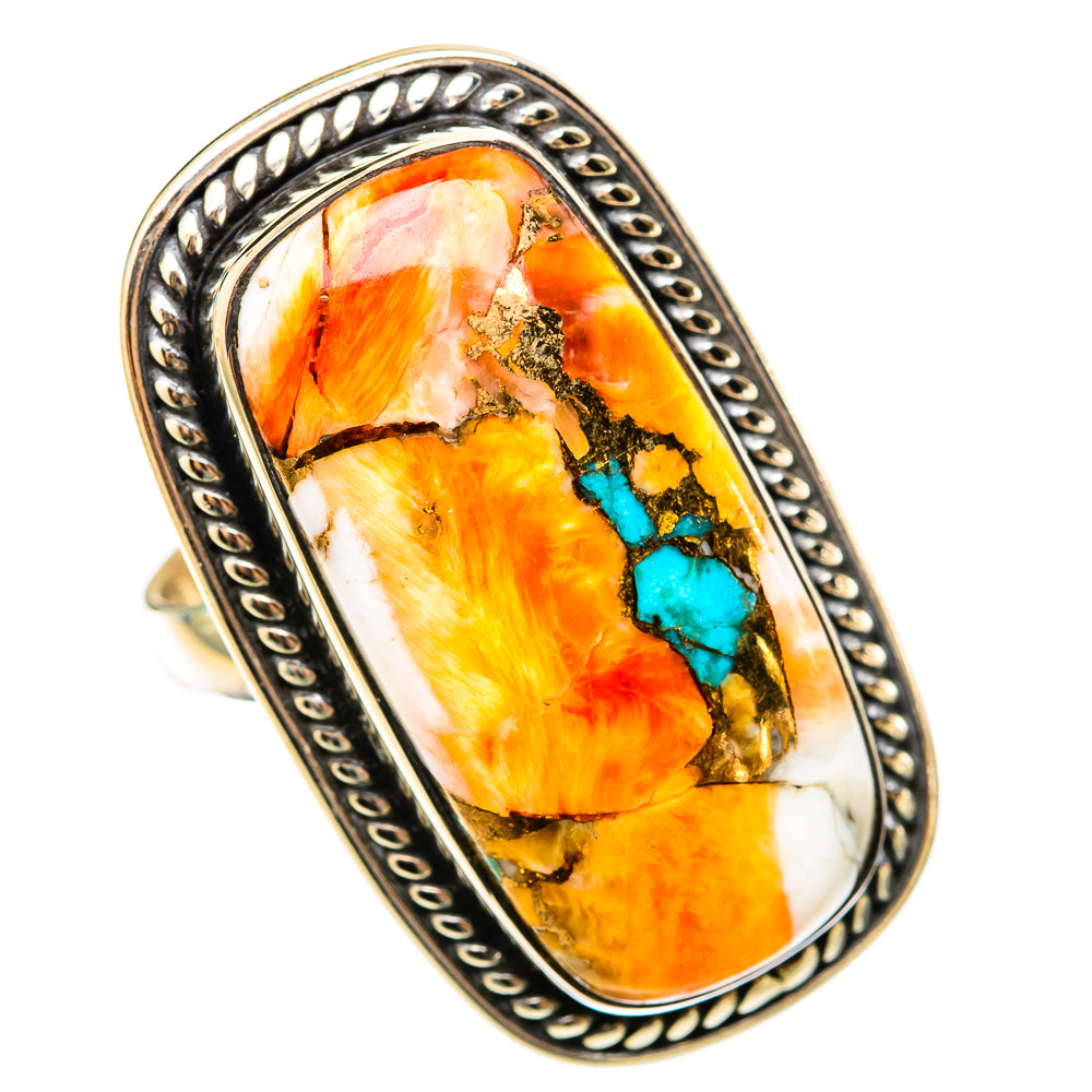 Kingman Pink Dahlia Turquoise Rings handcrafted by Ana Silver Co - RING117975 - Photo 2