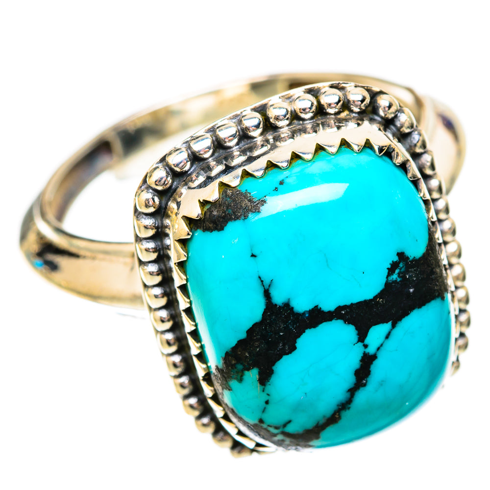 Tibetan Turquoise Rings handcrafted by Ana Silver Co - RING118001 - Photo 2