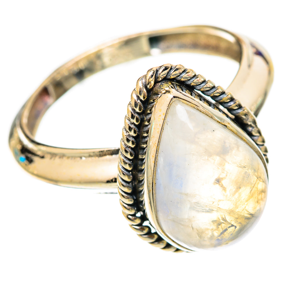 Rainbow Moonstone Rings handcrafted by Ana Silver Co - RING118019 - Photo 2