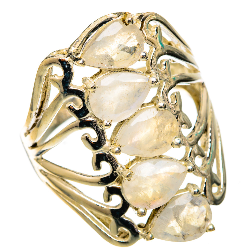 Rainbow Moonstone Rings handcrafted by Ana Silver Co - RING118099 - Photo 2