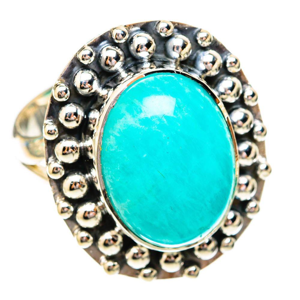 Peruvian Amazonite Rings handcrafted by Ana Silver Co - RING118137 - Photo 2