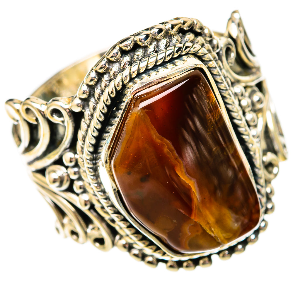 Mexican Fire Agate Rings handcrafted by Ana Silver Co - RING118145 - Photo 2