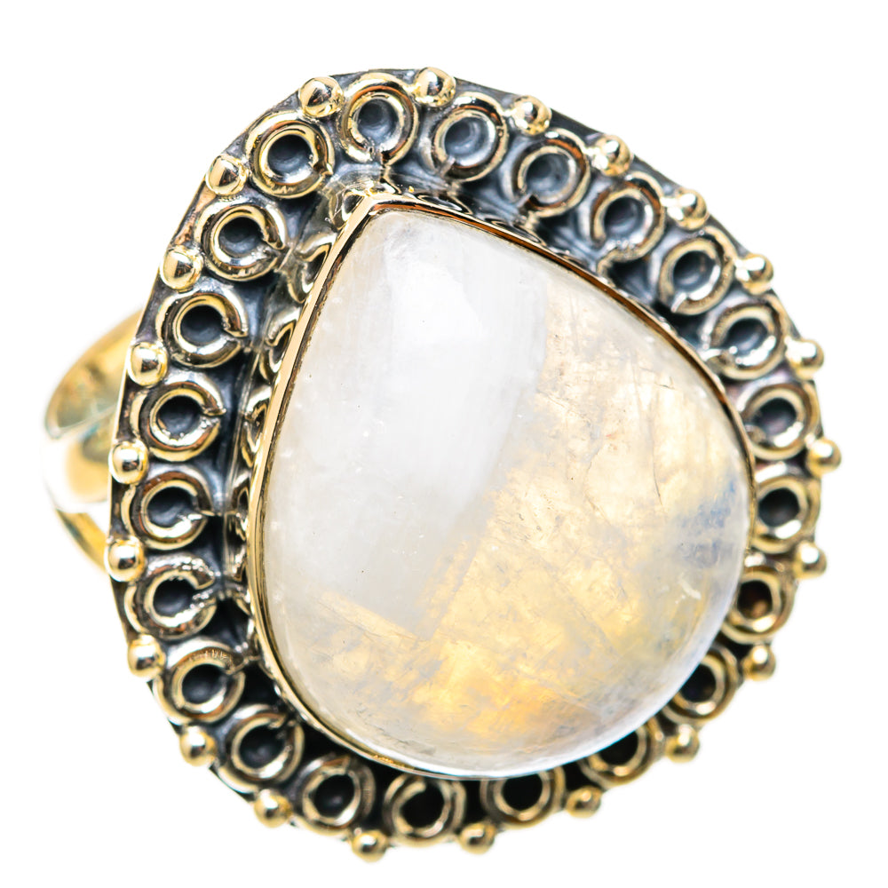 Rainbow Moonstone Rings handcrafted by Ana Silver Co - RING118328 - Photo 2