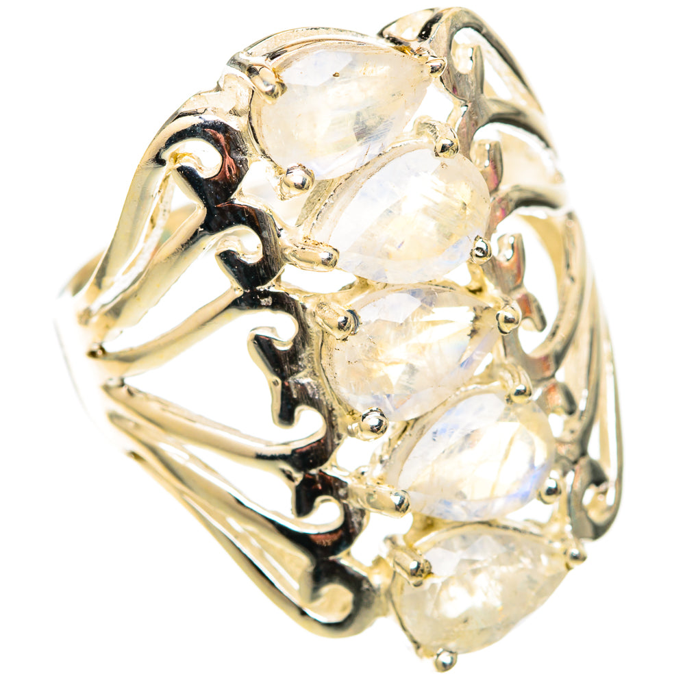 Rainbow Moonstone Rings handcrafted by Ana Silver Co - RING118352 - Photo 2