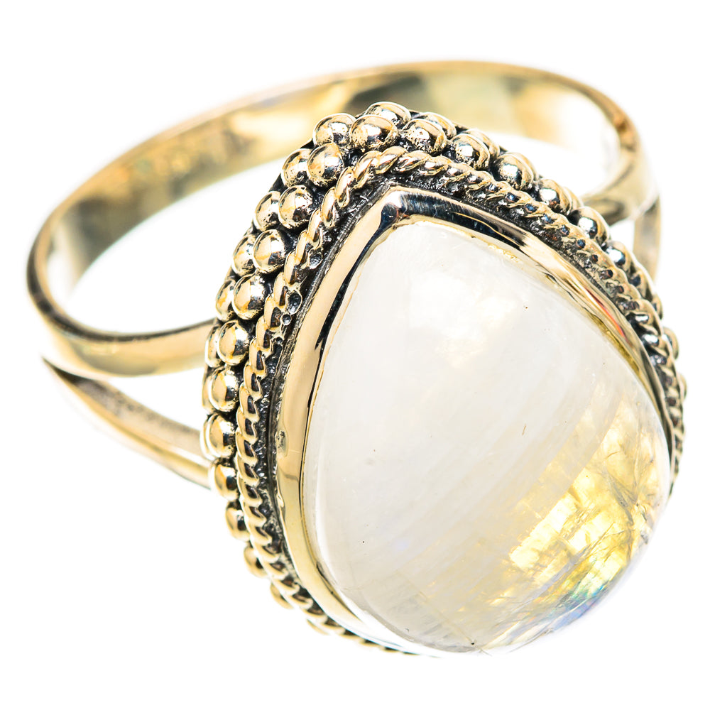 Rainbow Moonstone Rings handcrafted by Ana Silver Co - RING118353 - Photo 2