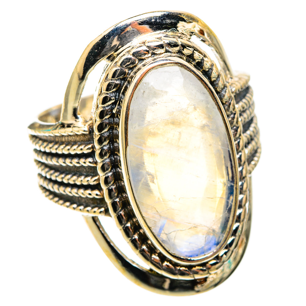 Rainbow Moonstone Rings handcrafted by Ana Silver Co - RING118393 - Photo 2