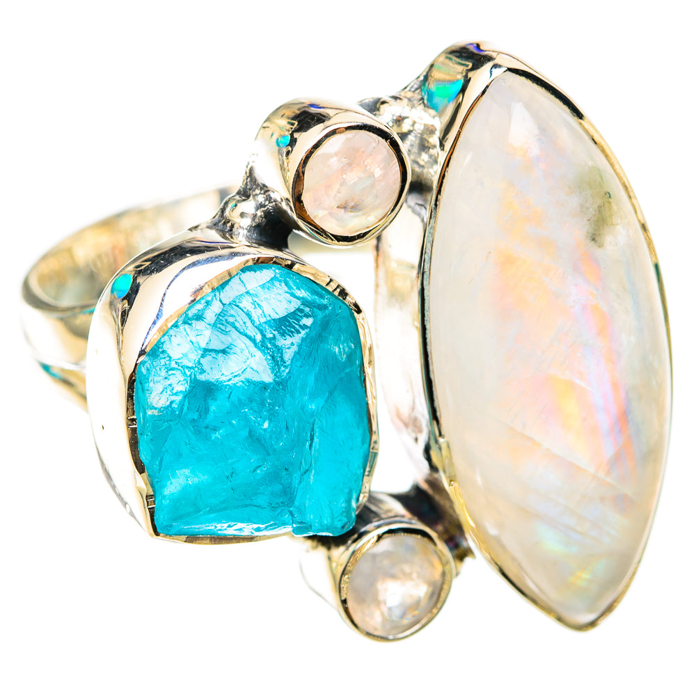 Rainbow Moonstone Rings handcrafted by Ana Silver Co - RING118418 - Photo 2