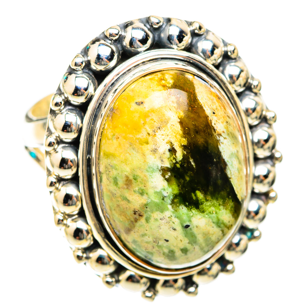 Australian Green Opal Rings handcrafted by Ana Silver Co - RING118452 - Photo 2