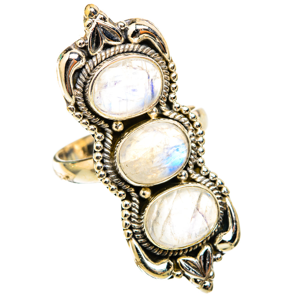 Rainbow Moonstone Rings handcrafted by Ana Silver Co - RING118493 - Photo 2