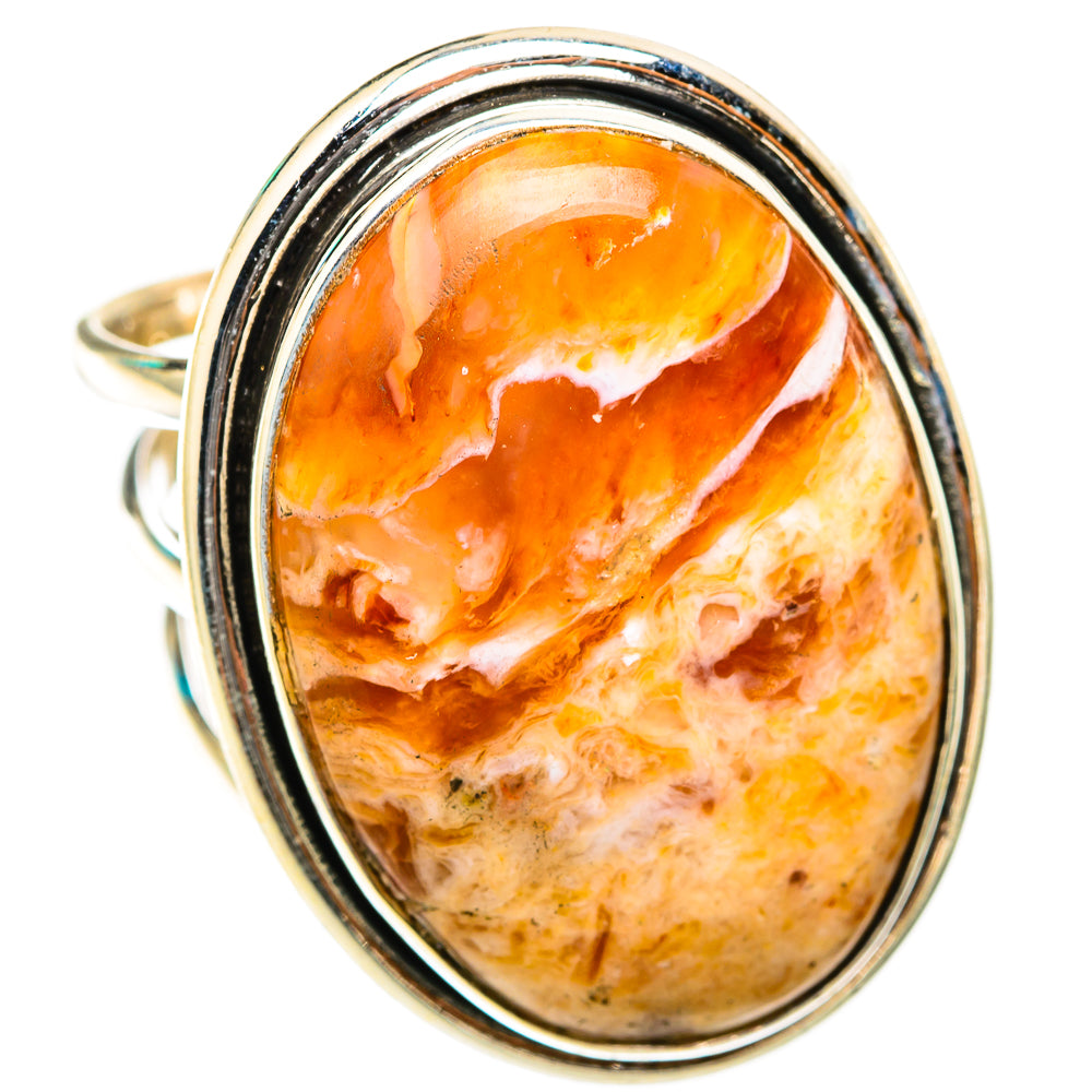 Orange Agate Rings handcrafted by Ana Silver Co - RING118520 - Photo 2