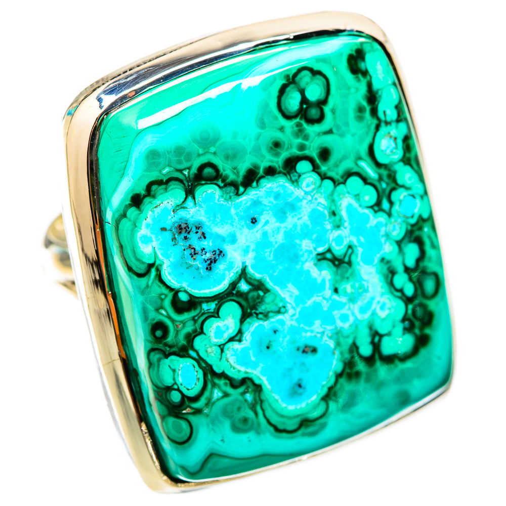 Malachite In Chrysocolla Rings handcrafted by Ana Silver Co - RING118546 - Photo 2