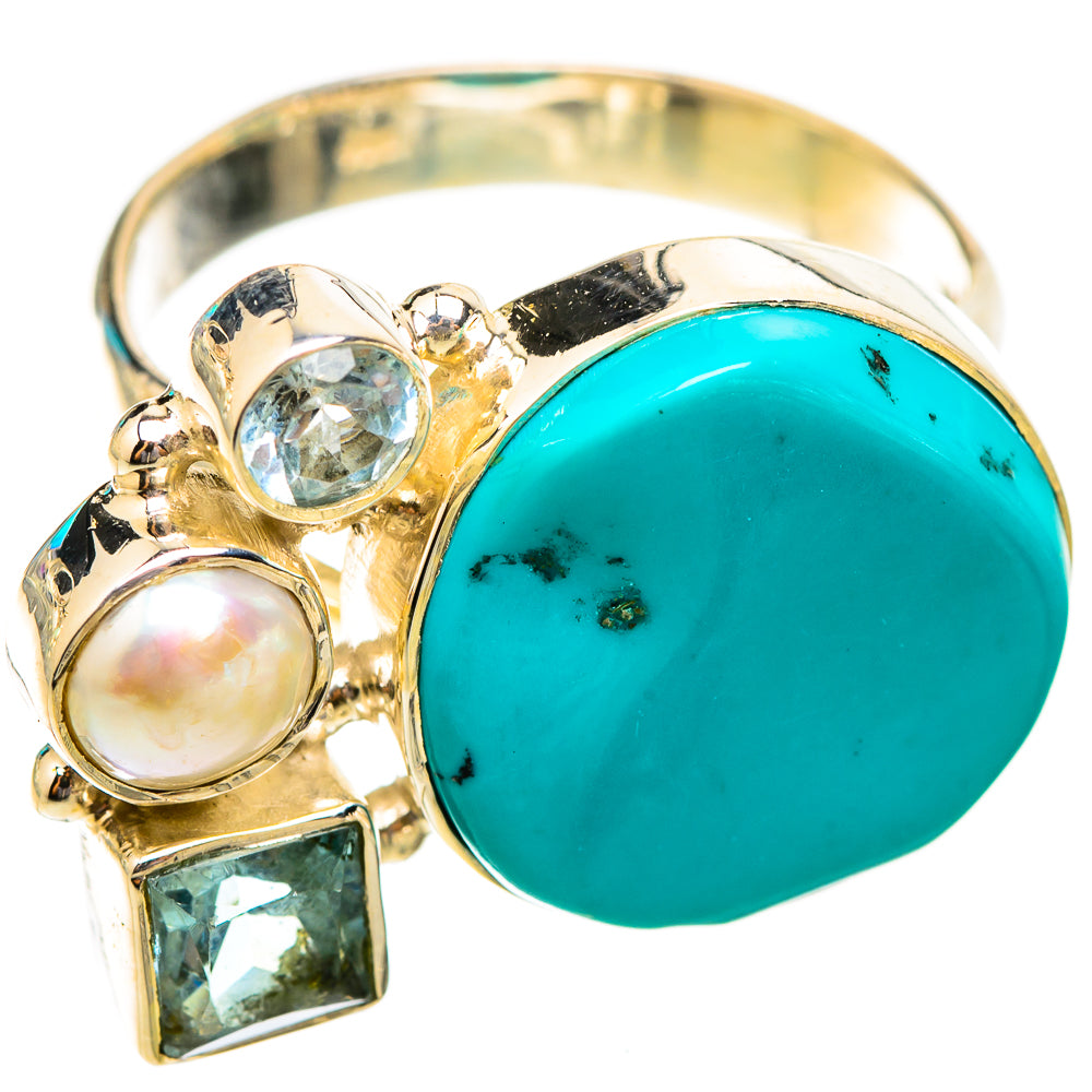 Tibetan Turquoise Rings handcrafted by Ana Silver Co - RING118664 - Photo 2