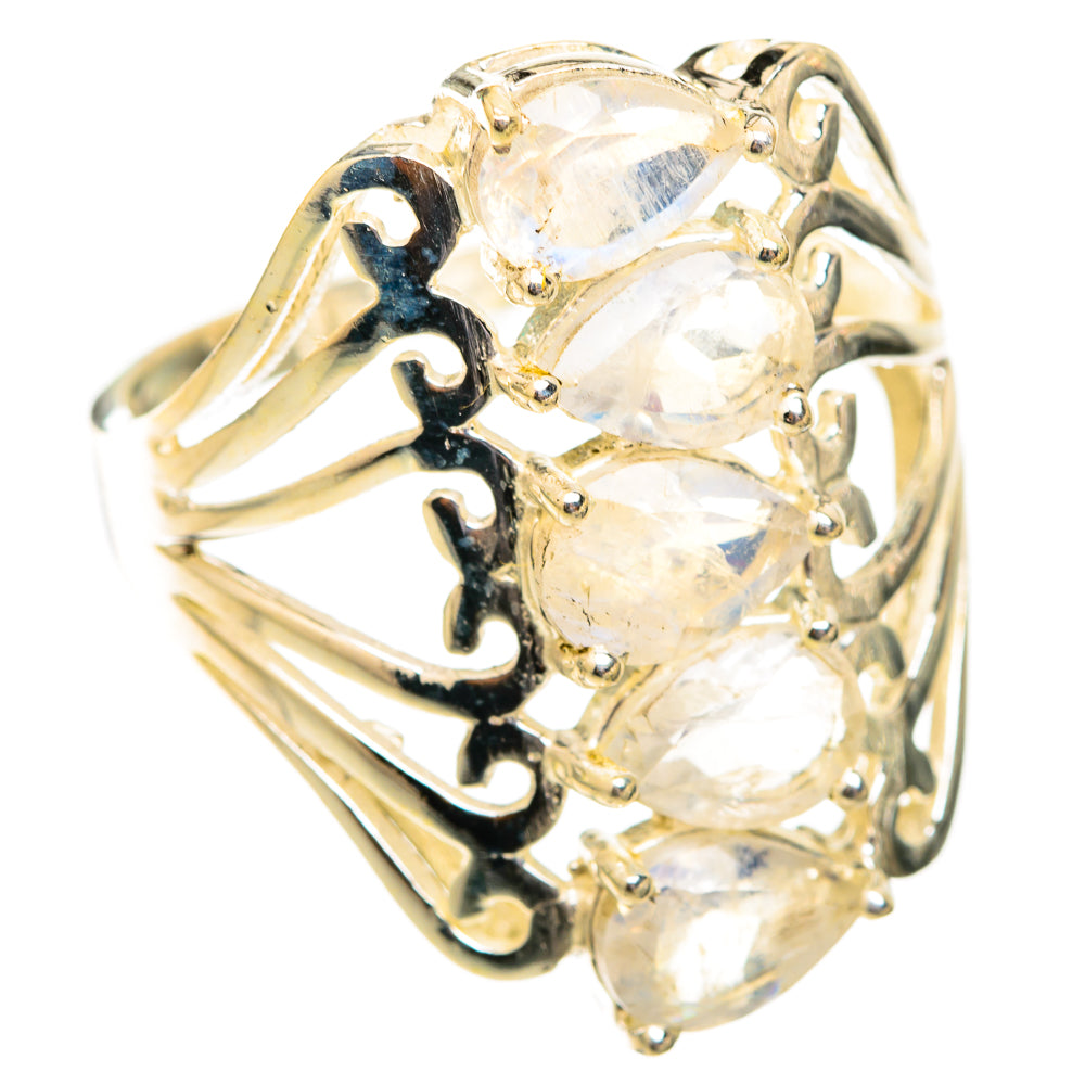 Rainbow Moonstone Rings handcrafted by Ana Silver Co - RING118679 - Photo 2