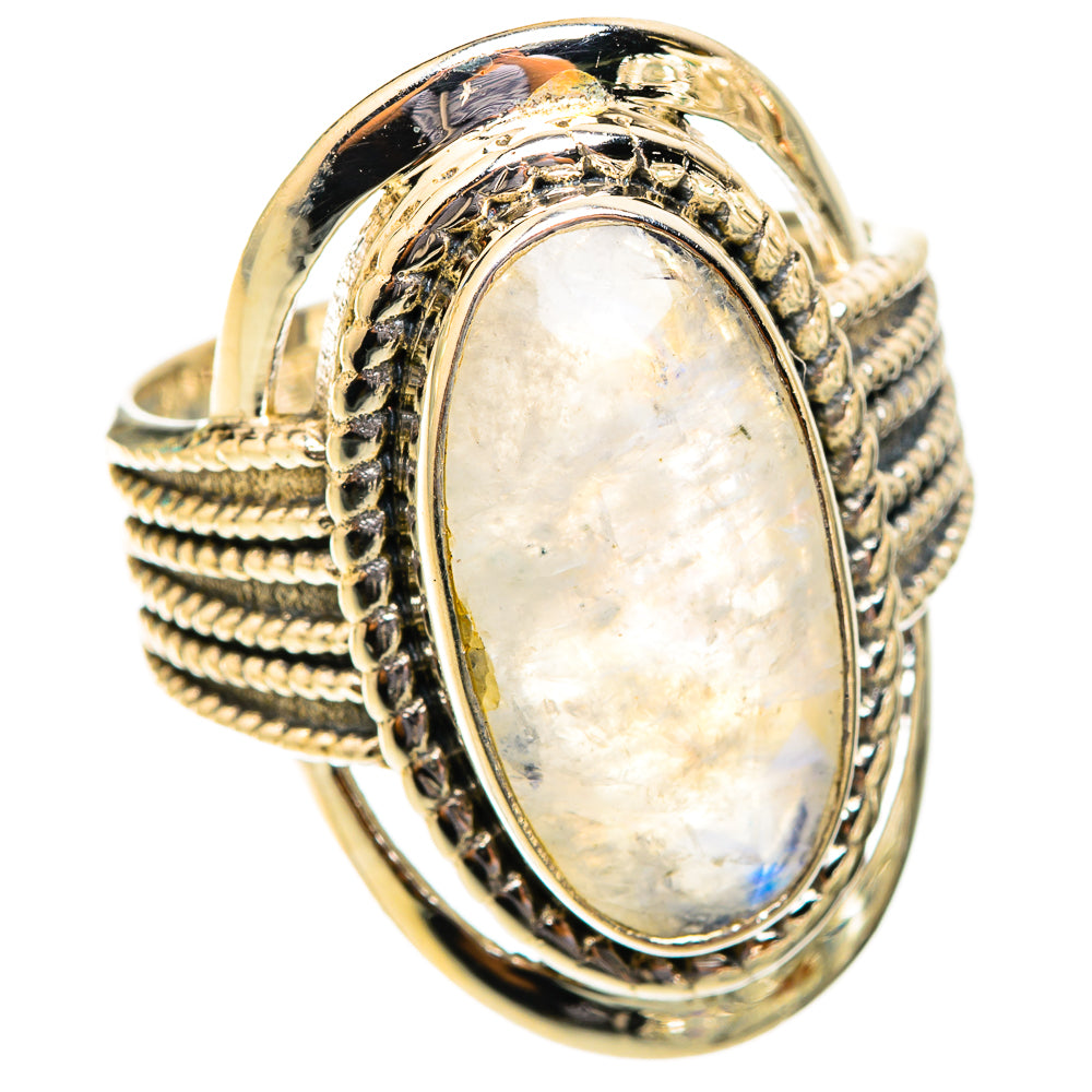 Rainbow Moonstone Rings handcrafted by Ana Silver Co - RING118680 - Photo 2