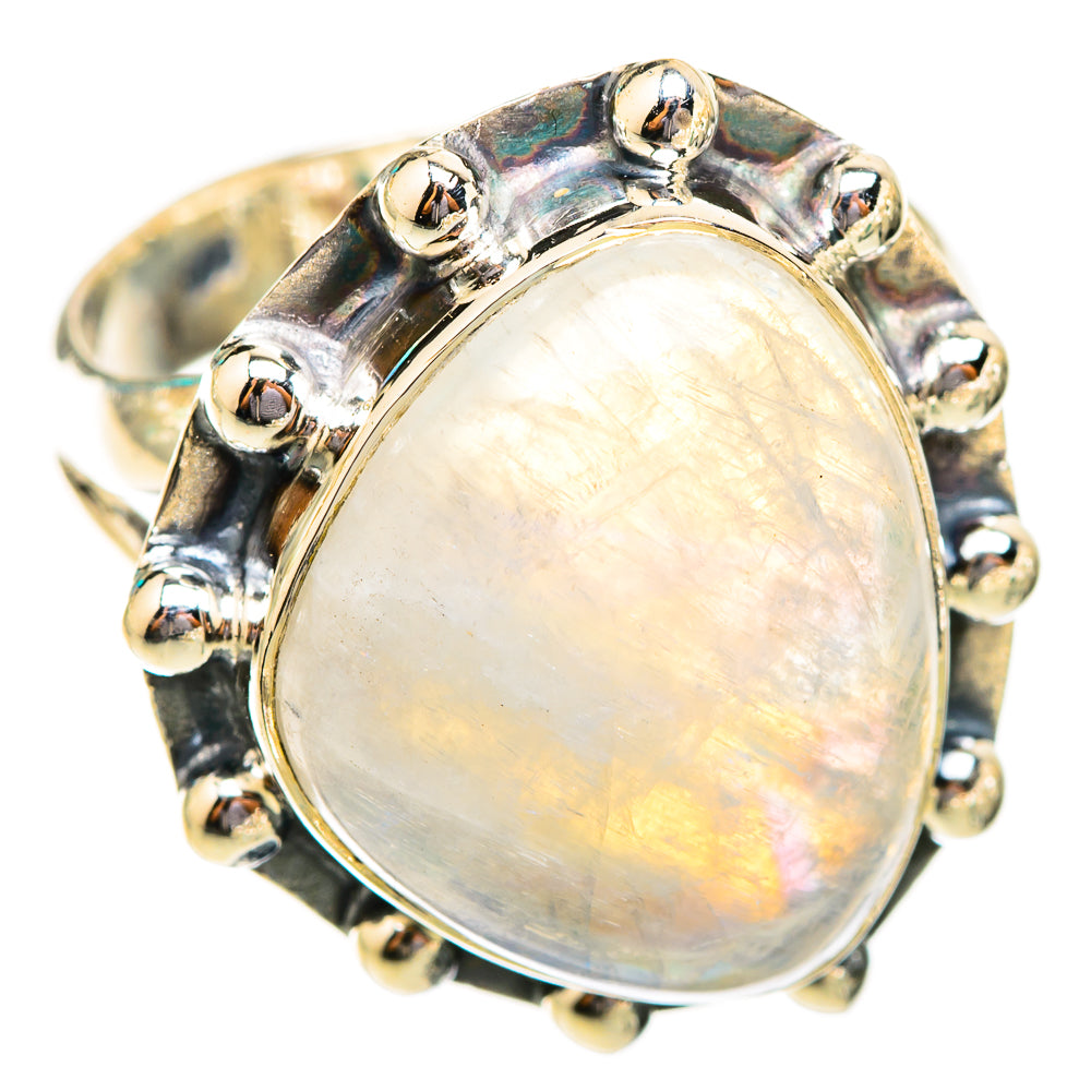 Rainbow Moonstone Rings handcrafted by Ana Silver Co - RING118744 - Photo 2