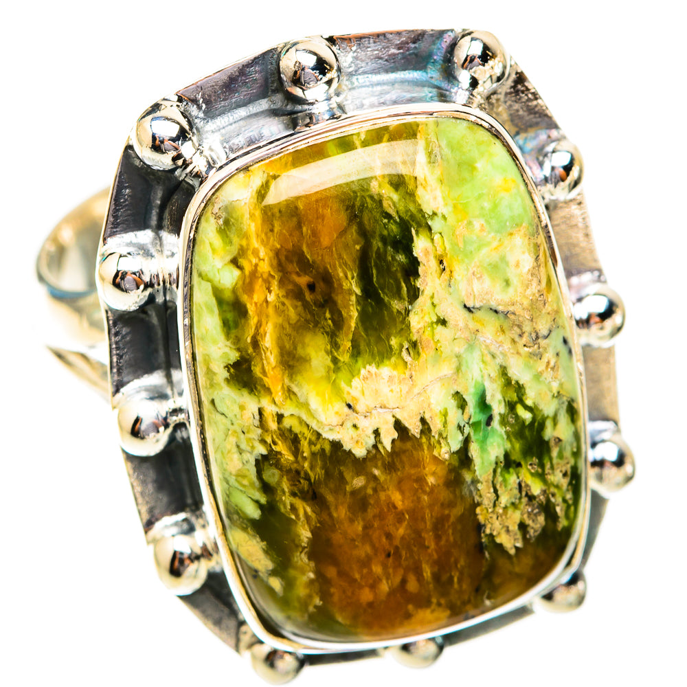 Australian Green Opal Rings handcrafted by Ana Silver Co - RING118761 - Photo 2