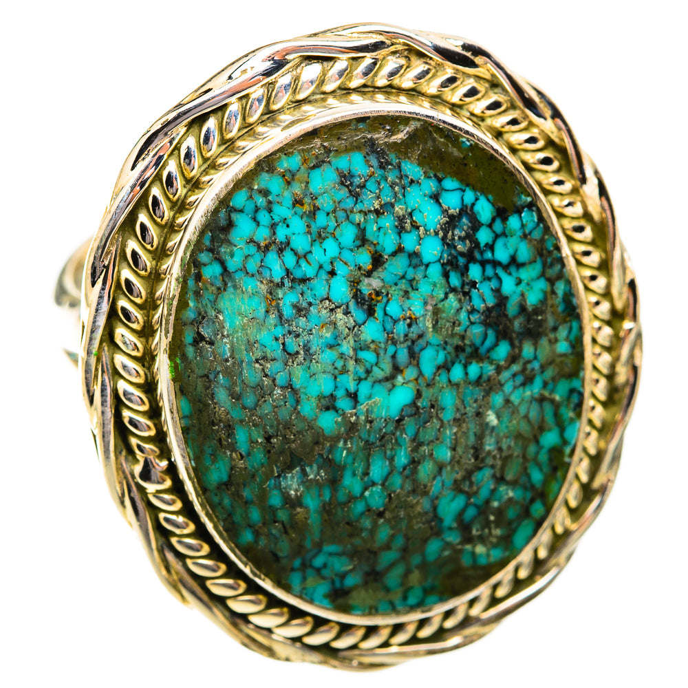 Tibetan Turquoise Rings handcrafted by Ana Silver Co - RING118854 - Photo 2