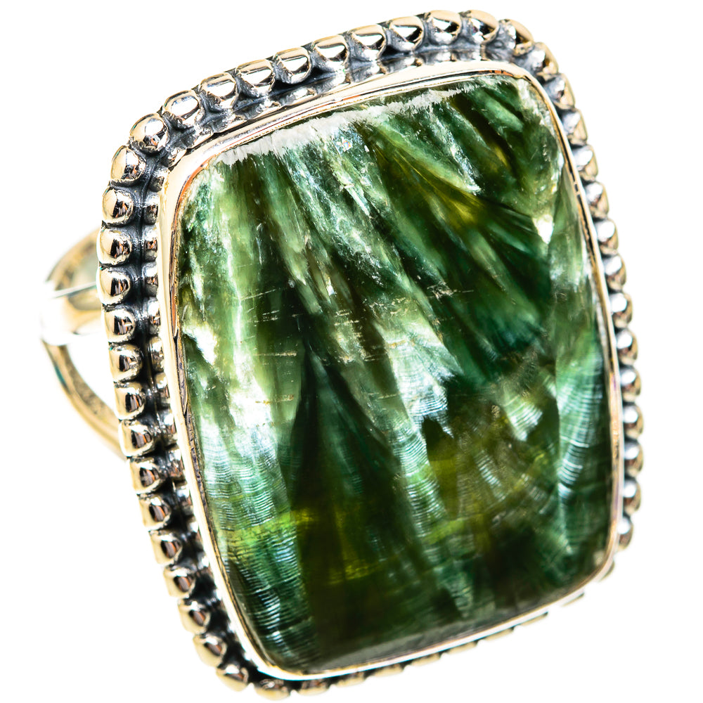Seraphinite Rings handcrafted by Ana Silver Co - RING118887 - Photo 2