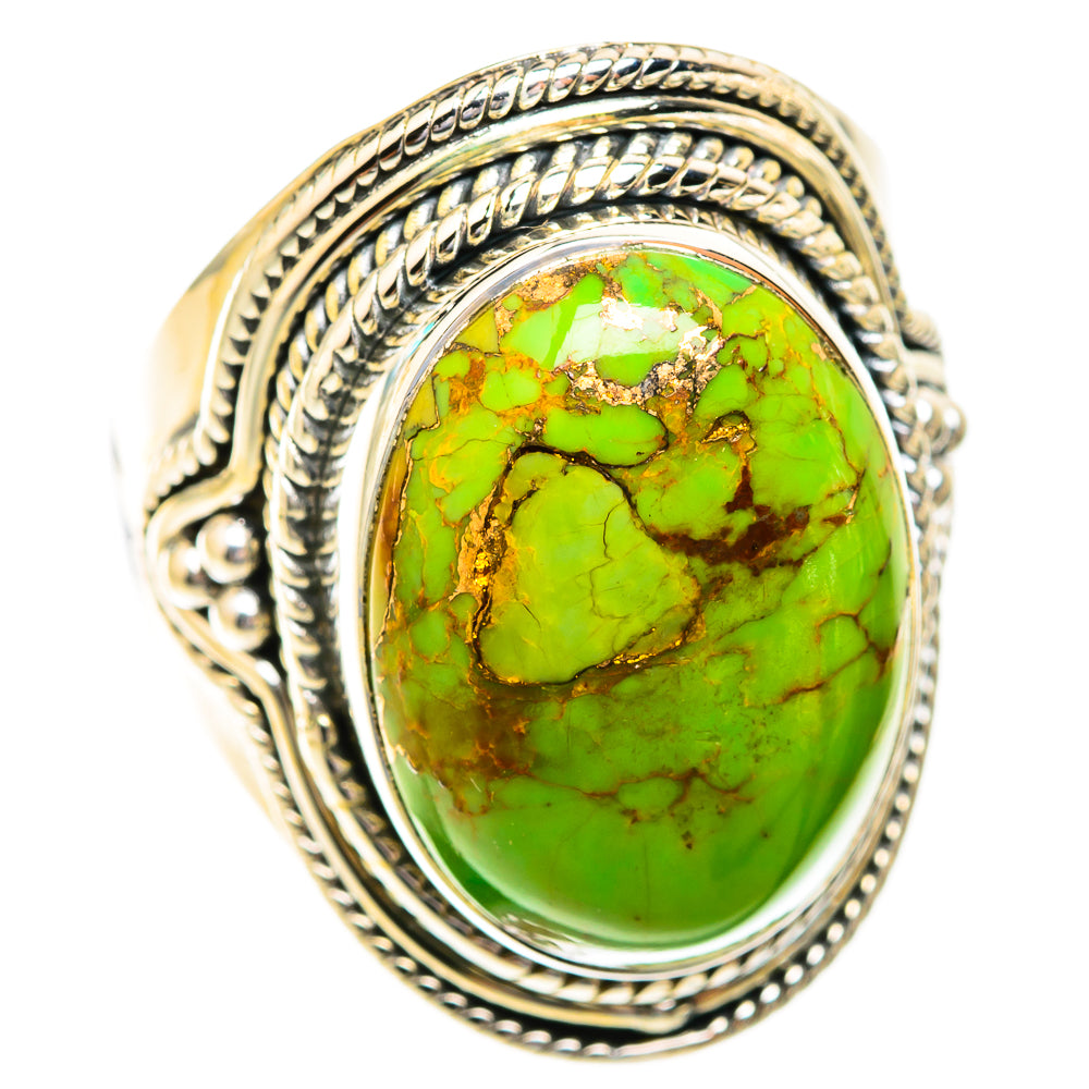 Green Copper Composite Turquoise Rings handcrafted by Ana Silver Co - RING119020 - Photo 2