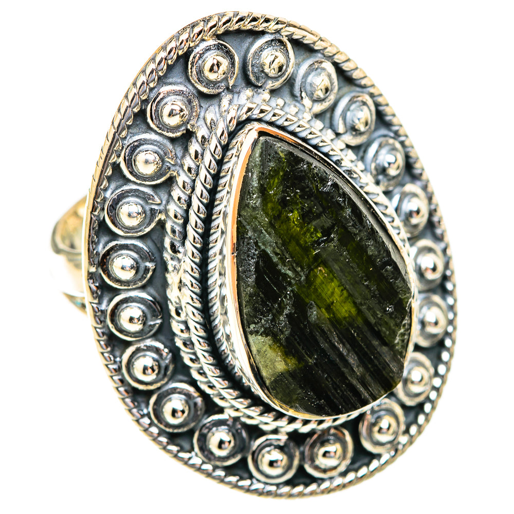 Green Tourmaline Rings handcrafted by Ana Silver Co - RING119061 - Photo 2