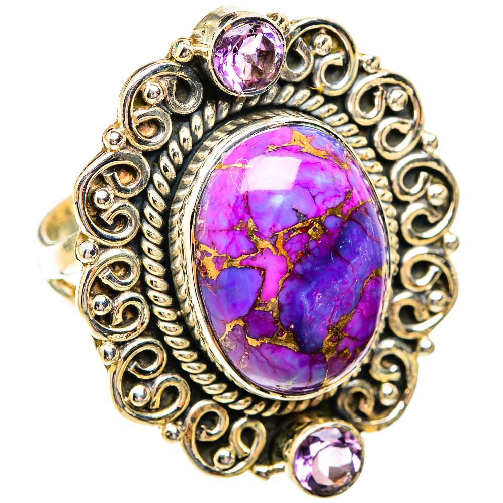 Purple Copper Composite Turquoise Rings handcrafted by Ana Silver Co - RING119068 - Photo 2