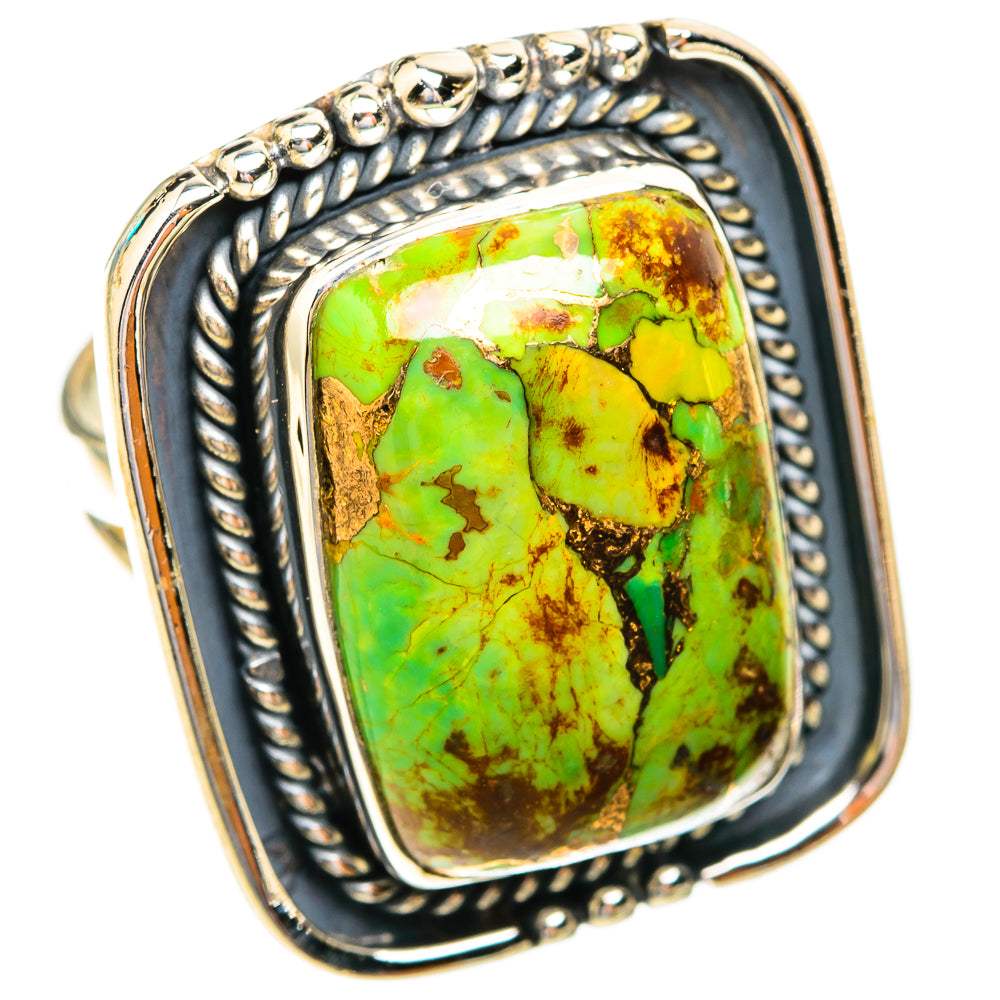Green Copper Composite Turquoise Rings handcrafted by Ana Silver Co - RING119126 - Photo 2
