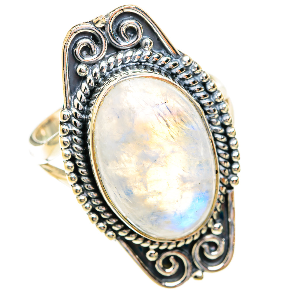 Rainbow Moonstone Rings handcrafted by Ana Silver Co - RING119137 - Photo 2