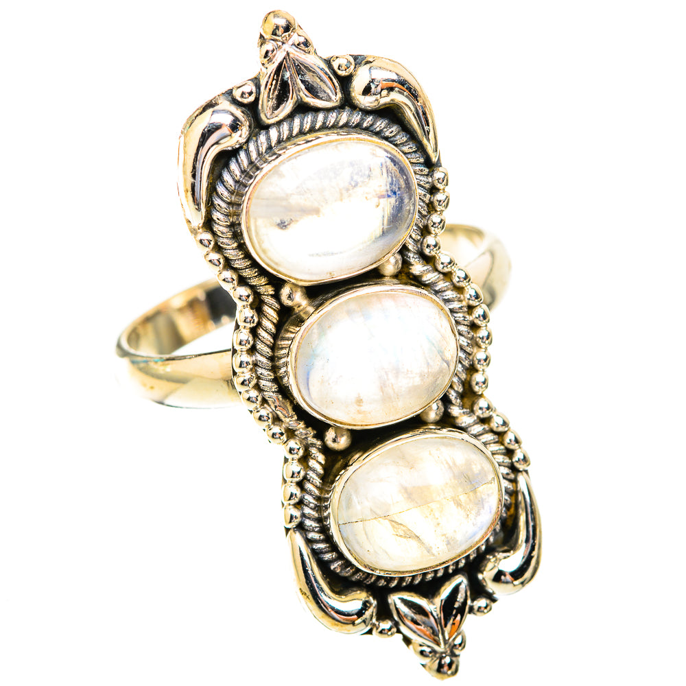 Rainbow Moonstone Rings handcrafted by Ana Silver Co - RING119205 - Photo 2