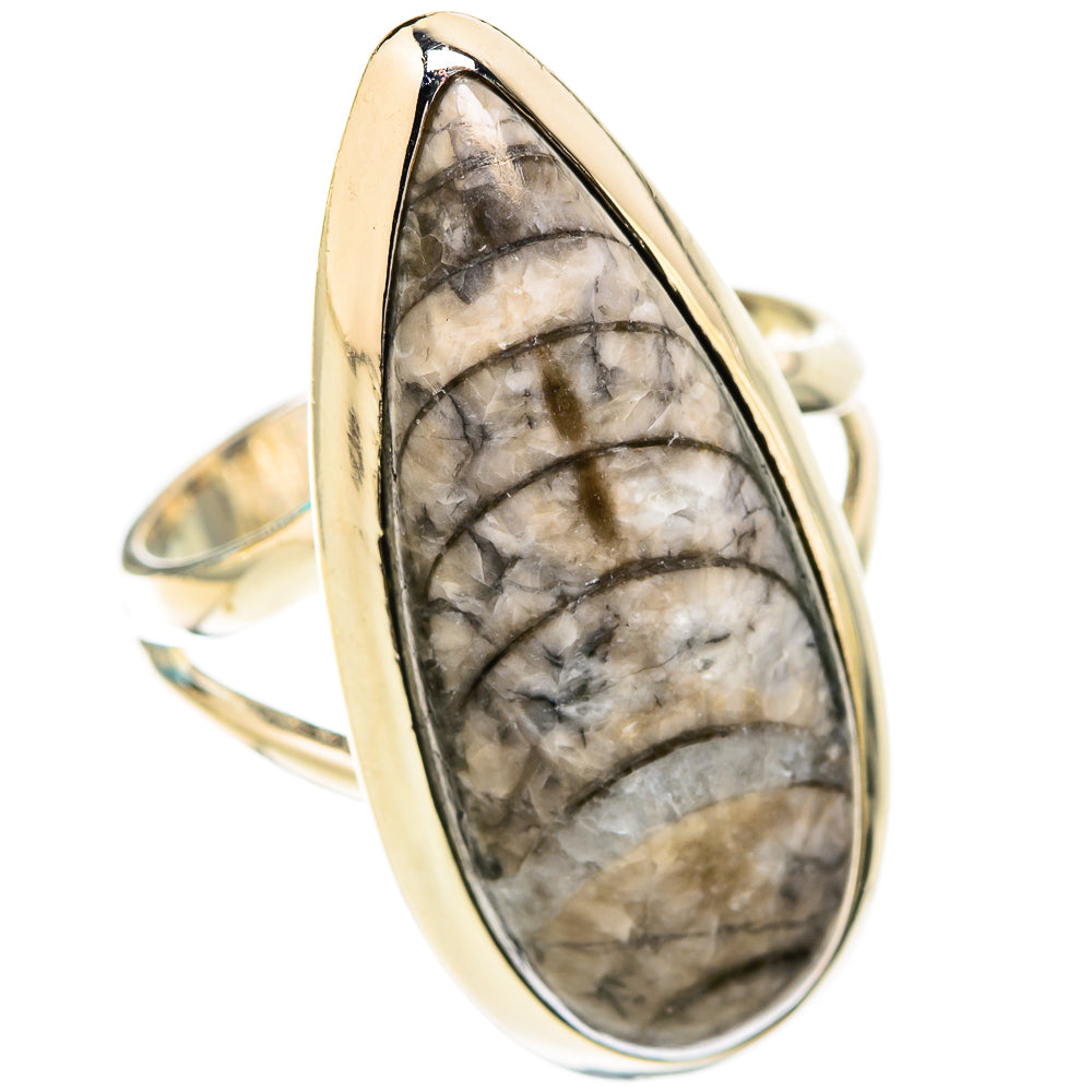 Orthoceras Fossil Rings handcrafted by Ana Silver Co - RING119266 - Photo 2