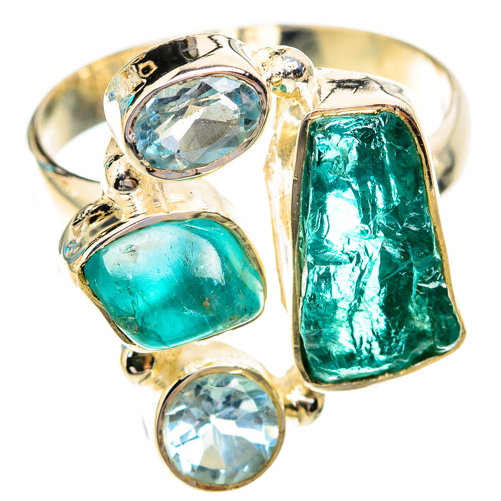 Apatite, Blue Topaz Rings handcrafted by Ana Silver Co - RING119273 - Photo 2