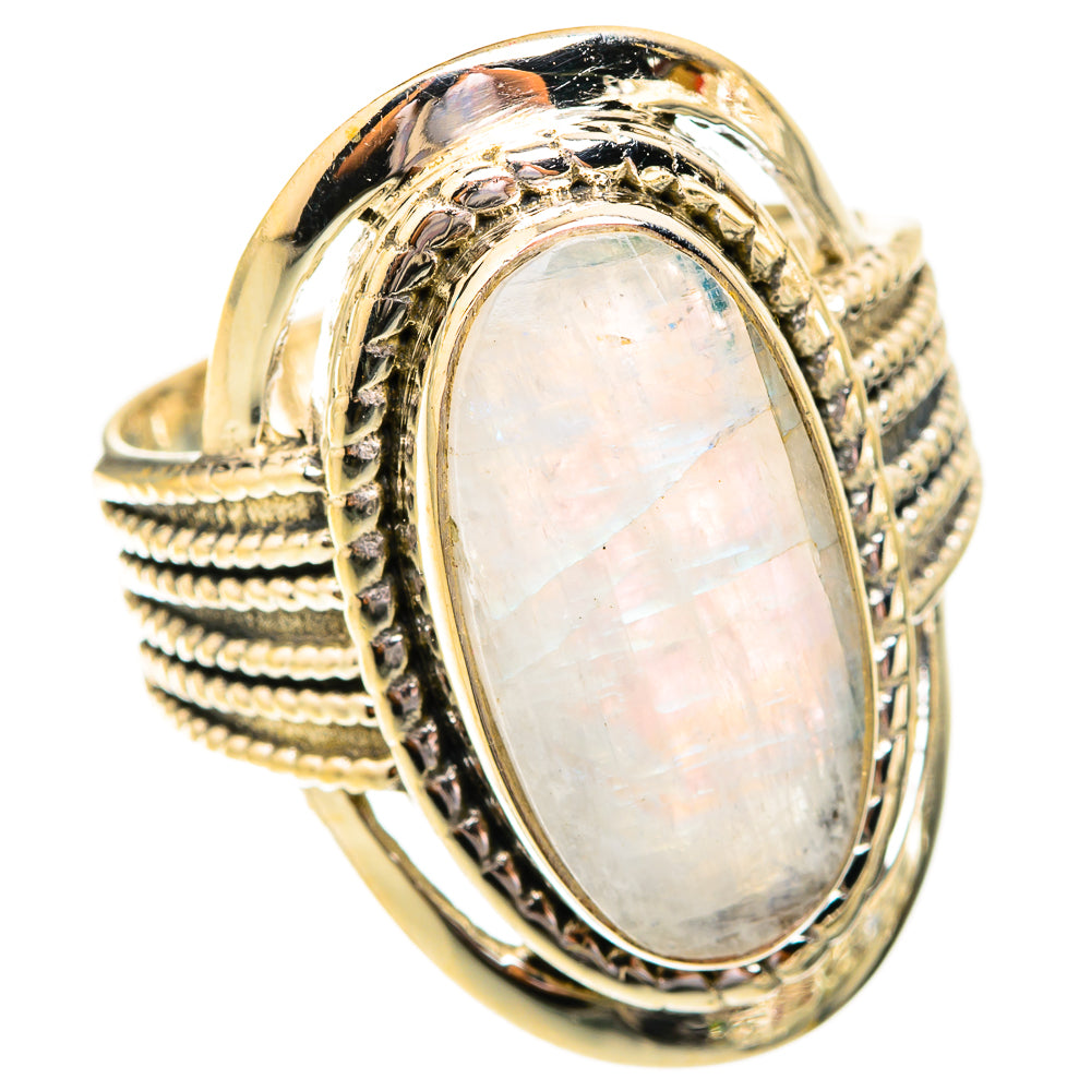 Rainbow Moonstone Rings handcrafted by Ana Silver Co - RING119340 - Photo 2
