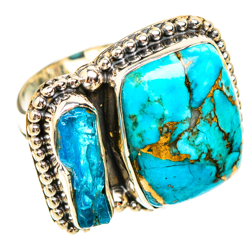 Blue Copper Composite Turquoise, Apatite Rings handcrafted by Ana Silver Co - RING119431 - Photo 2