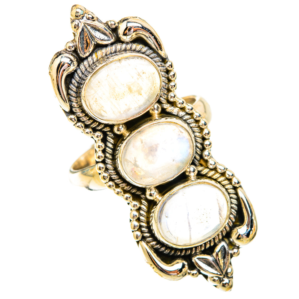 Rainbow Moonstone Rings handcrafted by Ana Silver Co - RING119499 - Photo 2