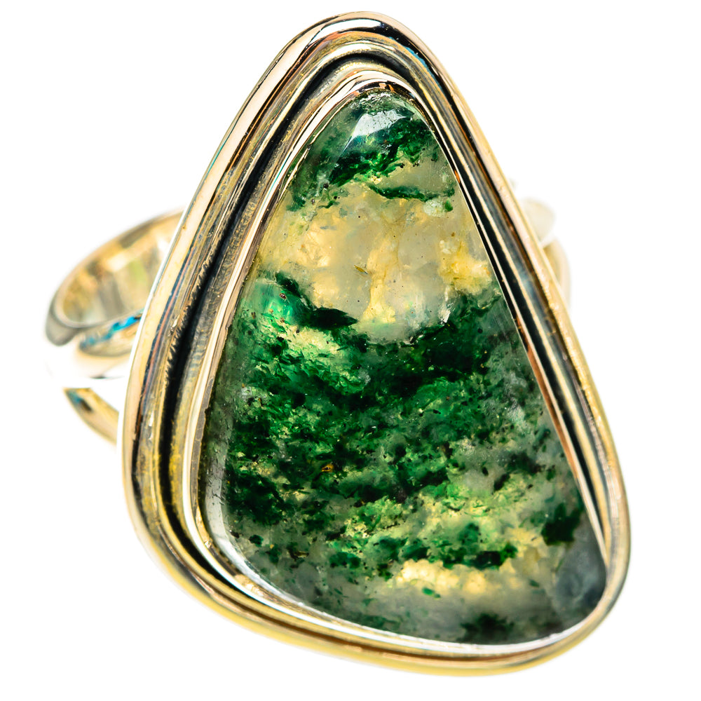 Green Moss Agate Rings handcrafted by Ana Silver Co - RING119516 - Photo 2
