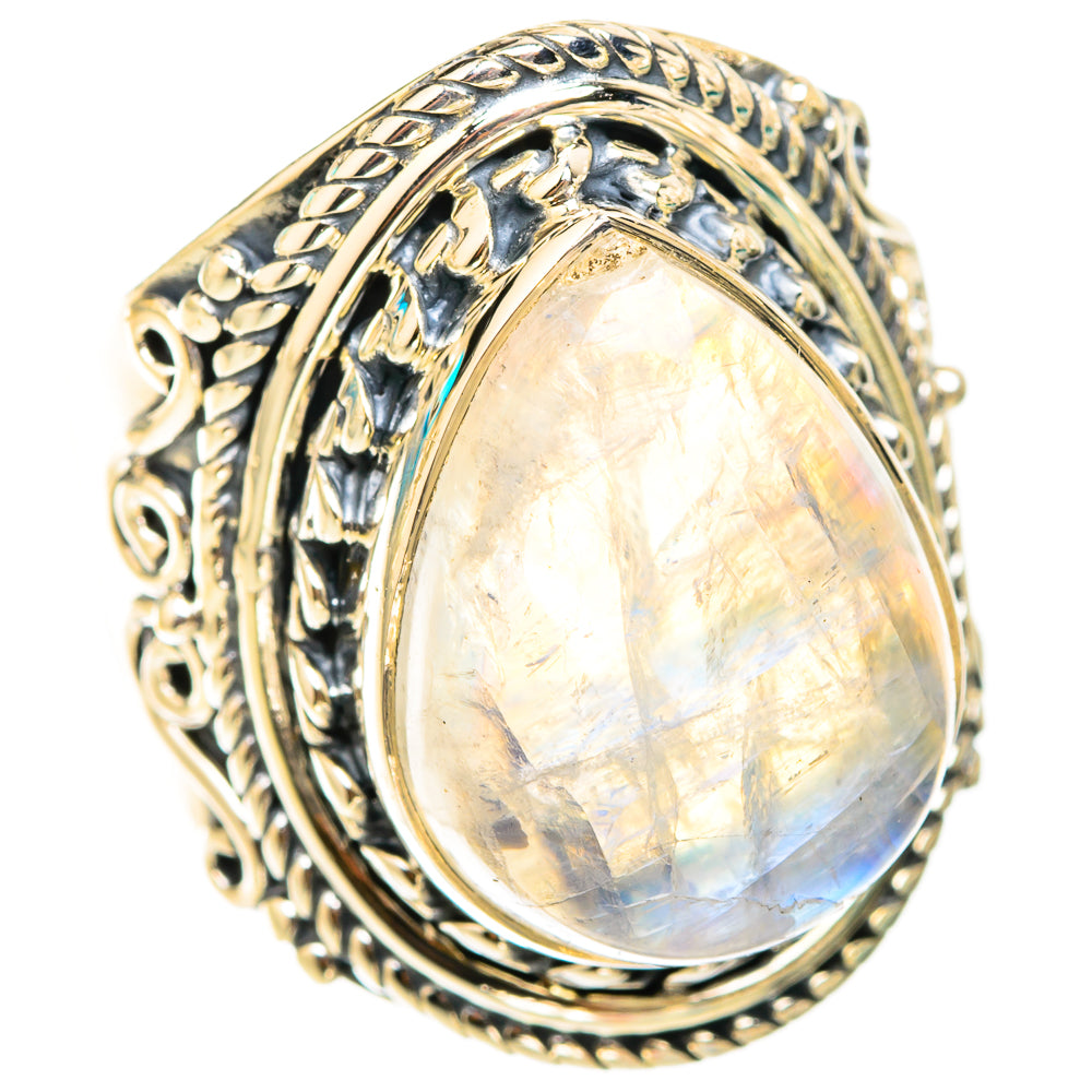 Rainbow Moonstone Rings handcrafted by Ana Silver Co - RING119720 - Photo 2