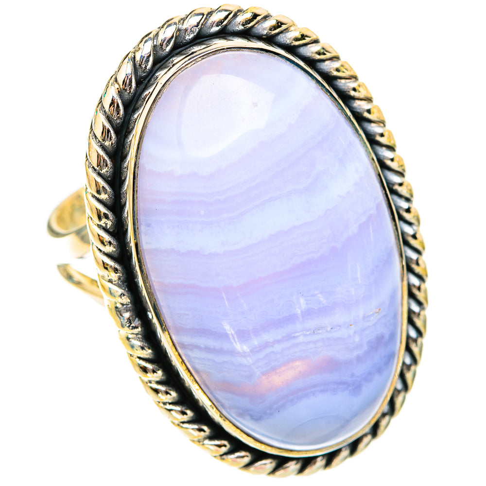 Blue Lace Agate Rings handcrafted by Ana Silver Co - RING119721 - Photo 2