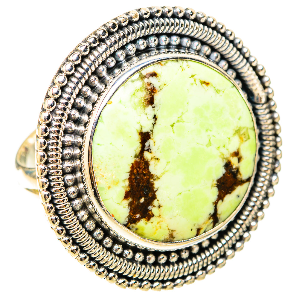 Lemon Chrysoprase Rings handcrafted by Ana Silver Co - RING119744 - Photo 2