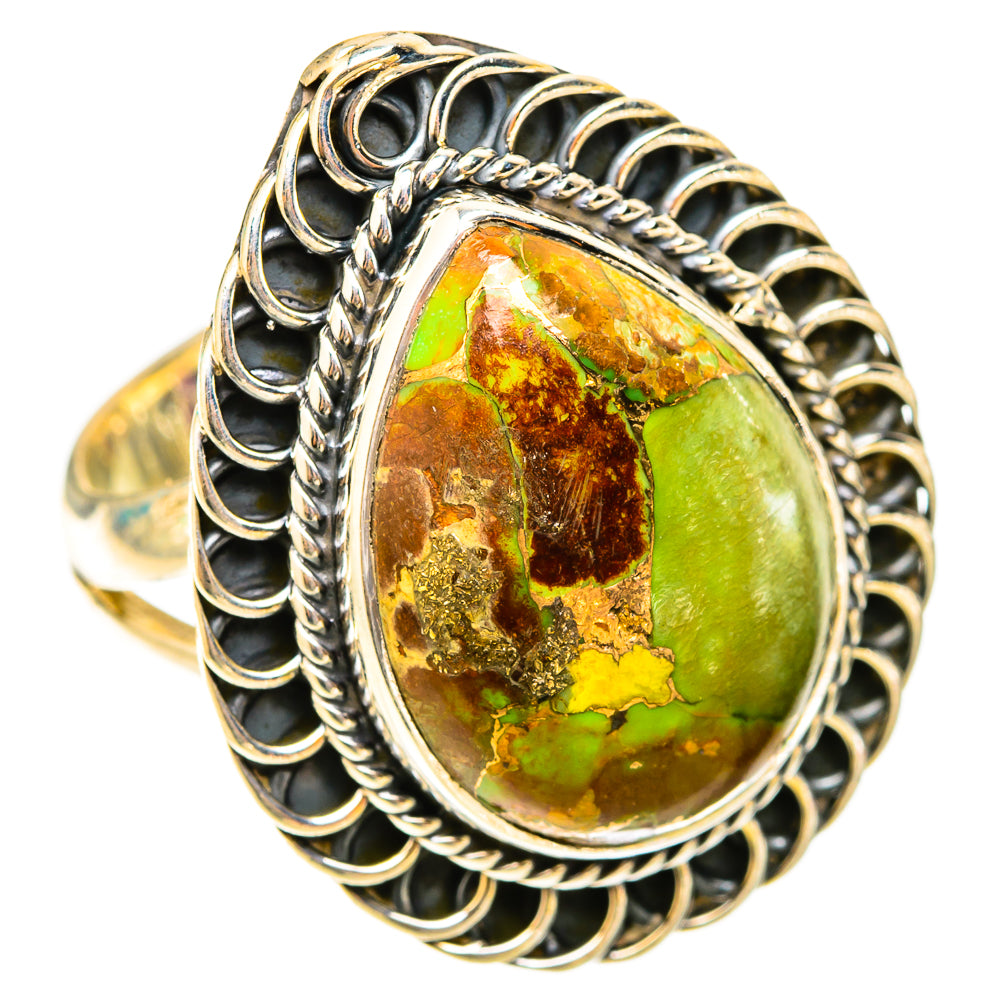 Green Copper Composite Turquoise Rings handcrafted by Ana Silver Co - RING119748 - Photo 2