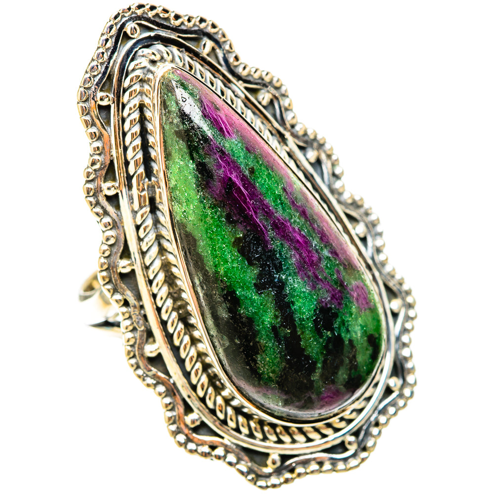 Ruby Zoisite Rings handcrafted by Ana Silver Co - RING119784 - Photo 2