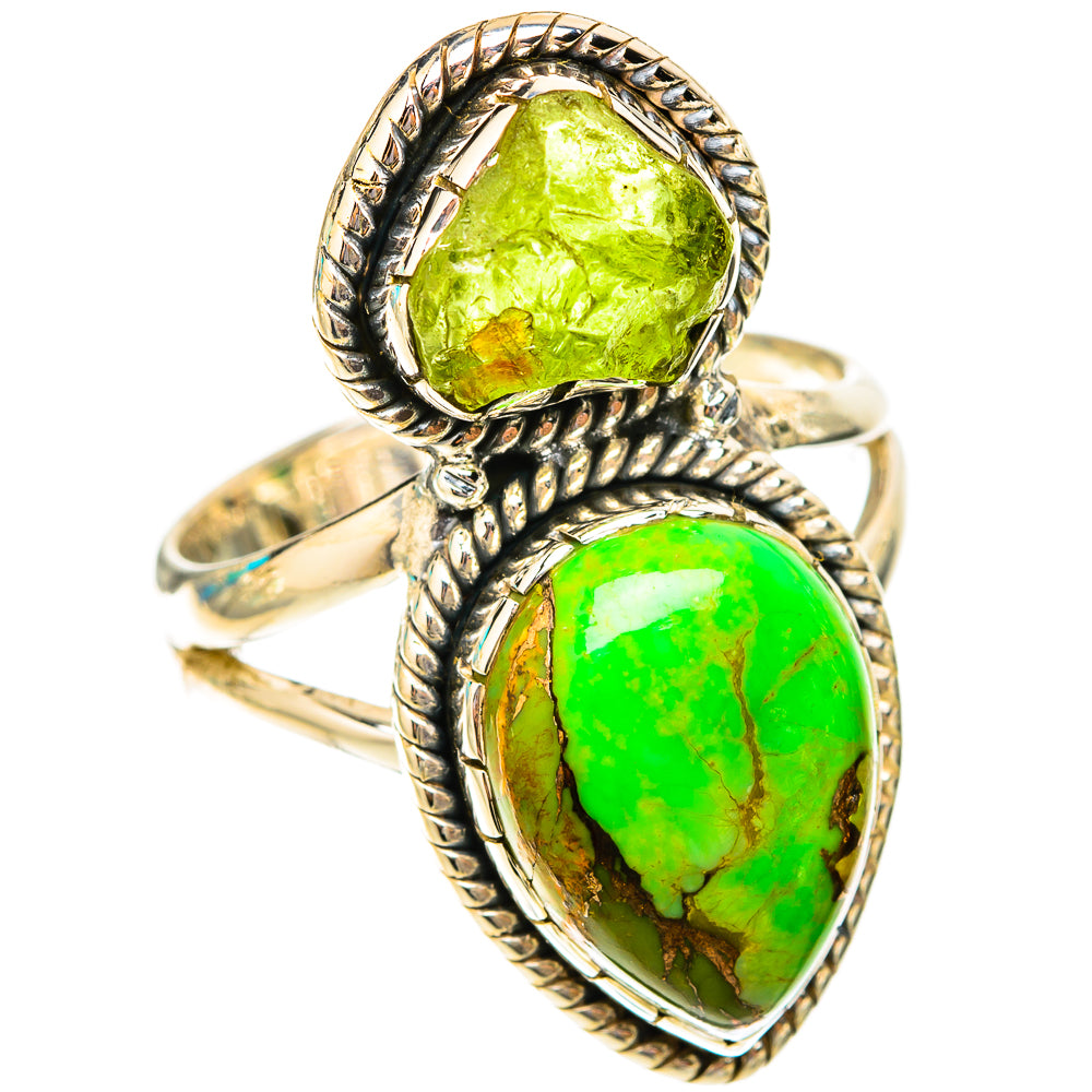 Green Copper Composite Turquoise Rings handcrafted by Ana Silver Co - RING119851 - Photo 2